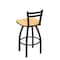 Holland Bar Stool Co 25" Low Back Swivel Counter Stool, Black Wrinkle, Nat Maple Seat 41125BWNatMpl - alternate 4